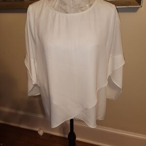 The Limited White Asymmetrical Swing Women's Blouse